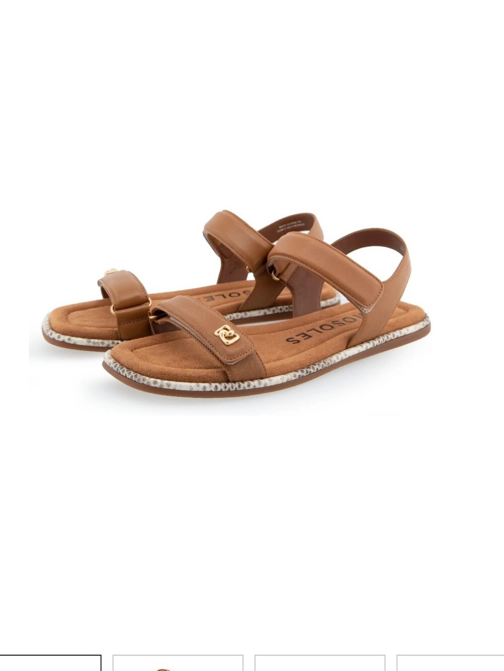 Aerosoles Tan Comfort Sandals Adjustable Minimalist Travel Sandals